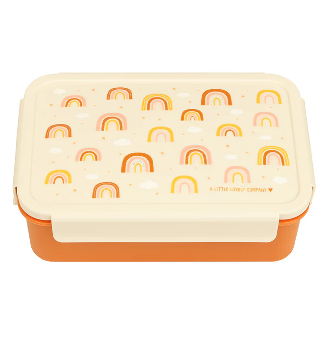 a Little Lovely Company Bento obedár pre deti Dúha – praktický box na jedlo do školy