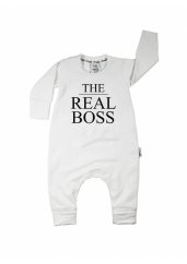 Detský overal s dlhým rukávom "the real boss"