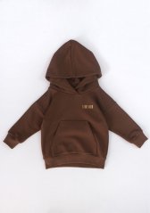 Detská mikina s kapucňou čokoládová