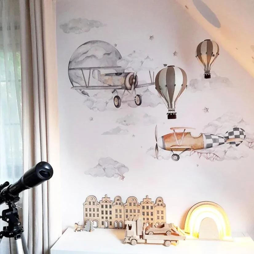 Nálepky na zeď do dětského pokoje – Letadla Magie je všude
