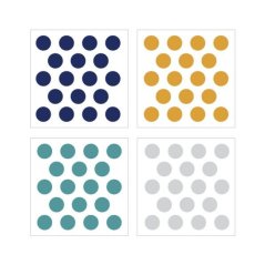 Samolepka do detskej izby sada konfety modrá, žltá, šedá 5cm