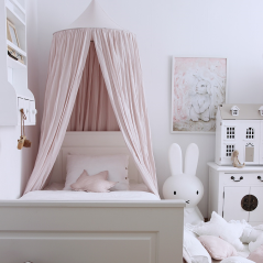 Baldachýn bavlnený púdrovo ružová maxi