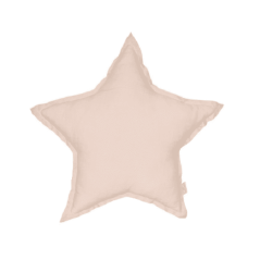 Mini lněný polštář hvězda pudrově růžová 36 cm