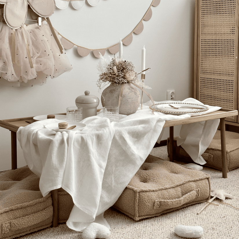 Prošívaný puf čokoládová 46x46x13cm