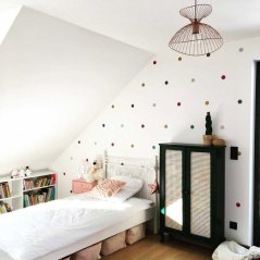 Samolepka do detskej izby sada konfety červená, žltá, tyrkysová, šedá 5cm