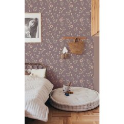 Tapeta Boho kvety fialová 280x50 cm