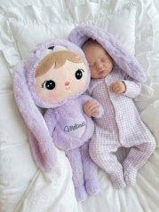 Mojkáčik - Bábika zajačik fialová 48 cm