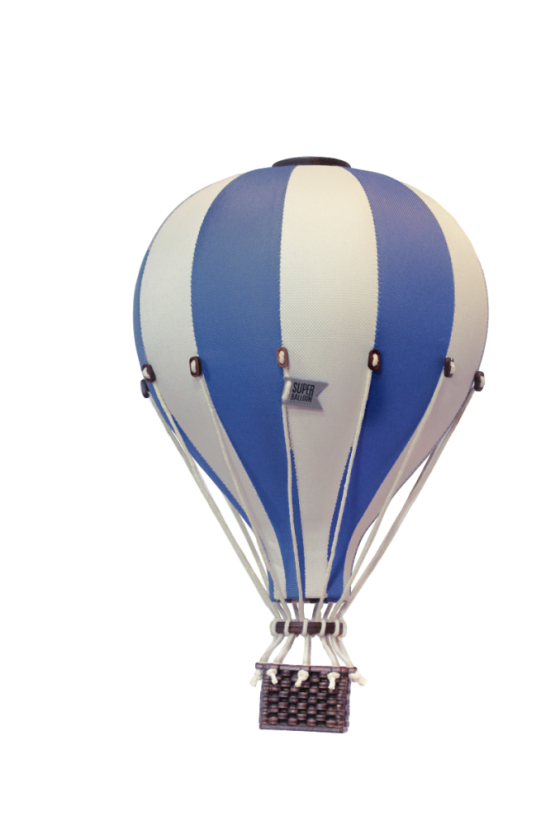 Dekoračný lietajúci balón modrá/krémová – dekorácia do detskej izby - Velikost balónu: M-33cm x 20cm