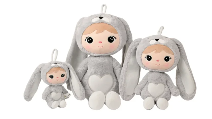 Usínáček - Panenka zajíček šedá 50 cm