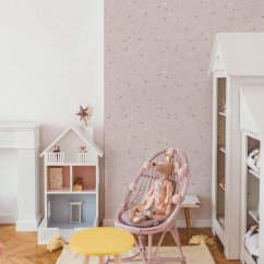 Tapeta mini hviezdy púdrovo ružová 280x50cm