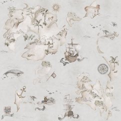 Tapeta príbehy z mora béžová 280x100 cm