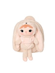 Batoh s odnímatelným plyšákem – béžový králík  27 cm