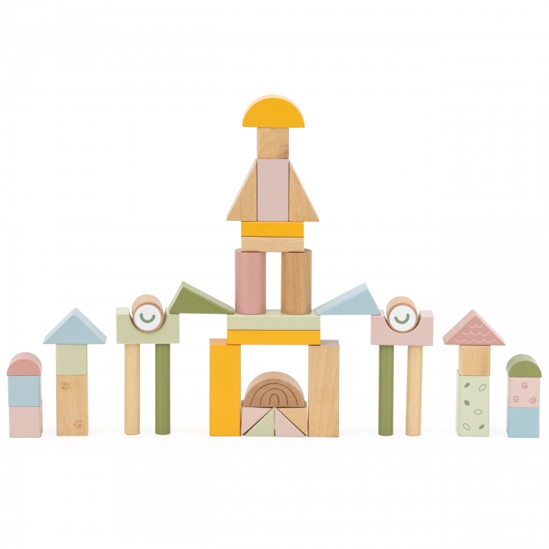 Drevený blokový vozík – krokodíl | Chodítko s kockami pre deti