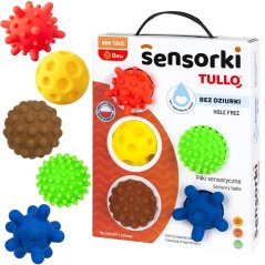 Senzorické míčky TULLO bez dírky | 5 ks | Pro miminka od narození