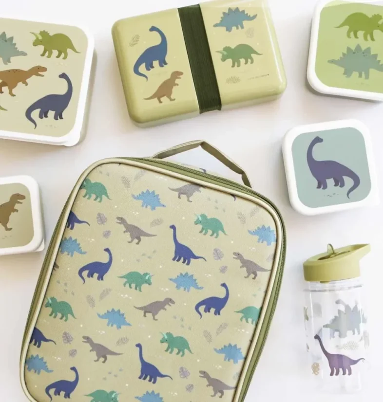 Sada 4 škatuliek na obed a desiatu dinosaurus