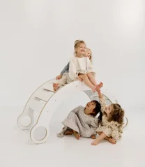Montessori drevená hojdačka maxi biela