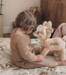 Plyšová srnka Bambi béžové kvety  35 cm