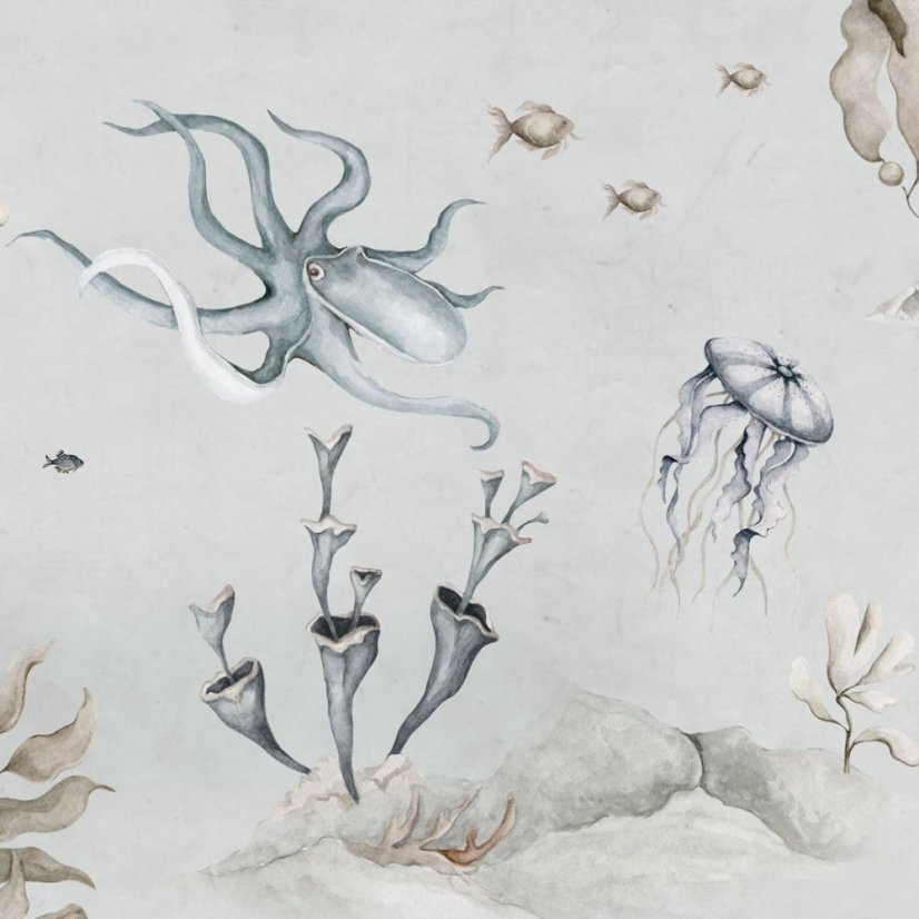 Tapeta podvodný svet šedá 280x100 cm