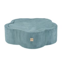 Suchý bazén kvietok s podložkou – modrý menčester 95×30 cm + 200 guličiek
