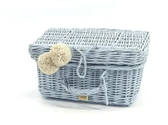 Prútený kufrík - svetlomodrá