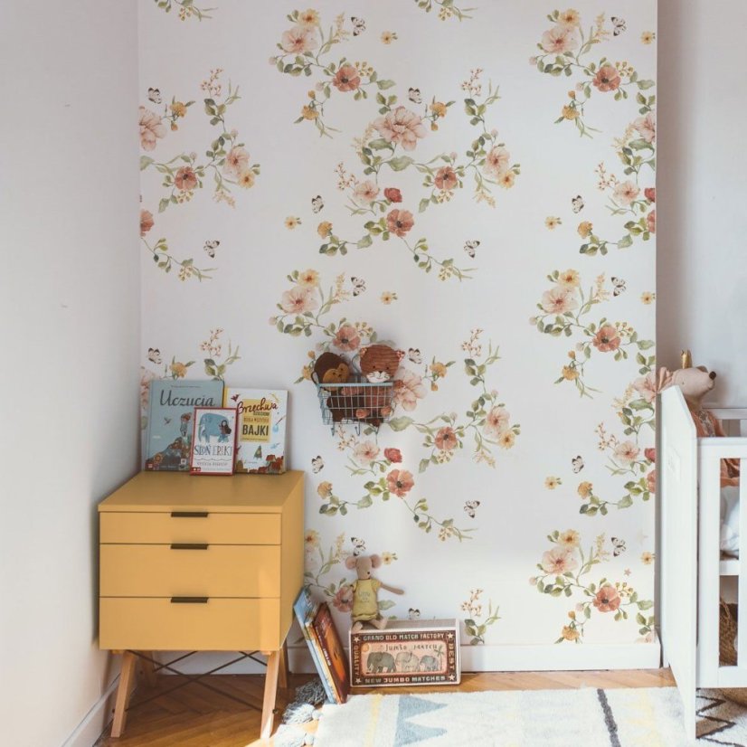 Tapeta kvetinová vintage 280x50 cm