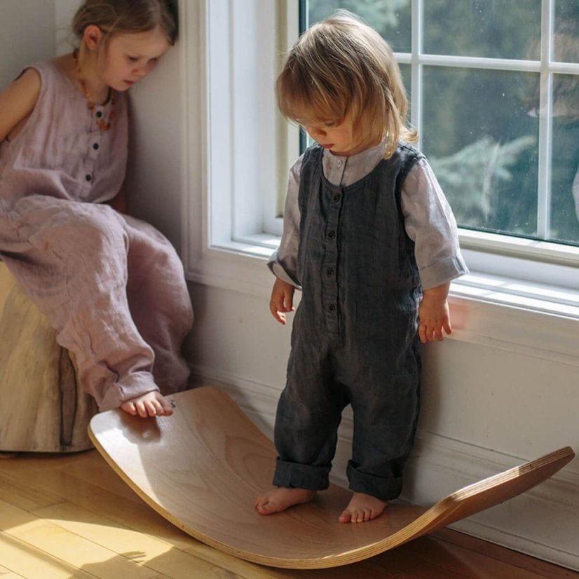 Dřevěná balanční deska kinderboard přírodní