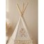 Boho stan teepee s volánikmi a výšivkou béžový