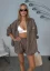 Dámská mušelínová košile hnědá pruhovaná – nadčasový oversized styl