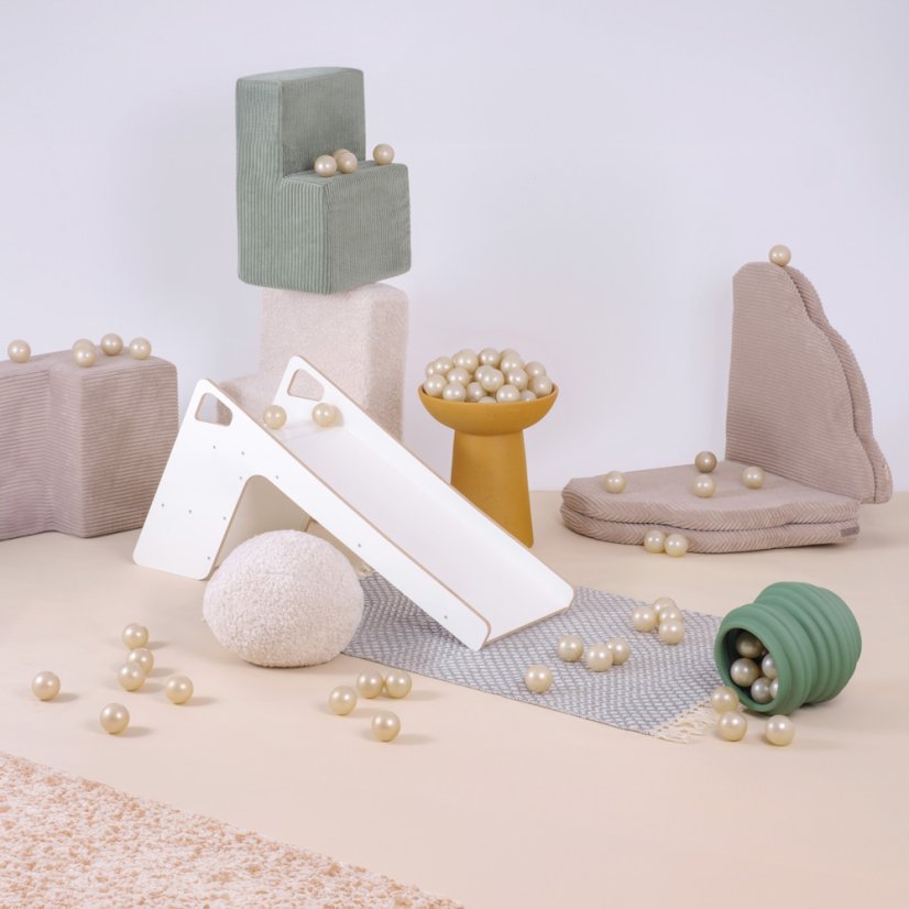 Drevená šmýkačka Baby biela