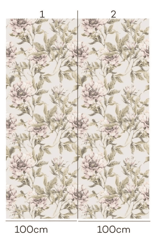 Tapeta pivoňky béžová 280×100 cm