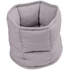 Ľanový prešívaný košík tmavo šedá o 20 cm