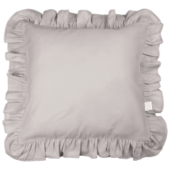 Vankúš s volánikmi tmavo béžová 45cm