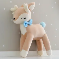 Plyšová srnka Bambi modrá mašľa 35 cm