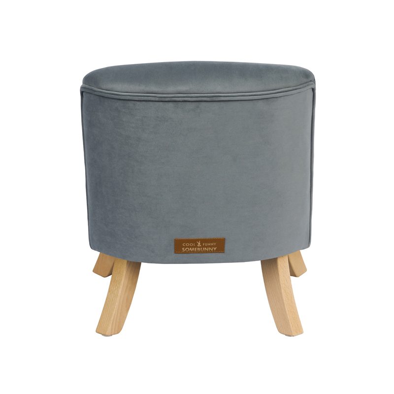 Dětské křeslo velvet šedé - Výška nožičiek: 17 cm a 25 cm, Farba nožičiek: Drevo