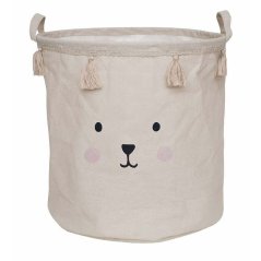 Úložný koš medvídek béžový ø 40 cm