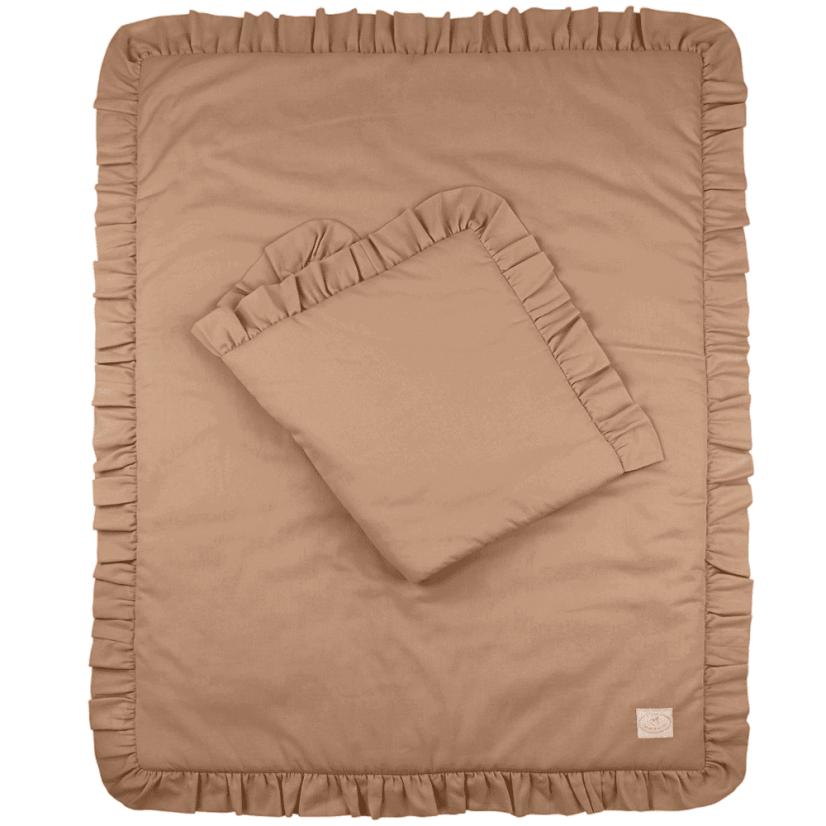 Sada do postieľok s volánom čokoládová 80x100cm