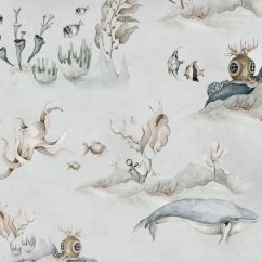 Tapeta podvodný svet šedá 280x100 cm