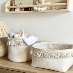 Boho úložný košík přírodní