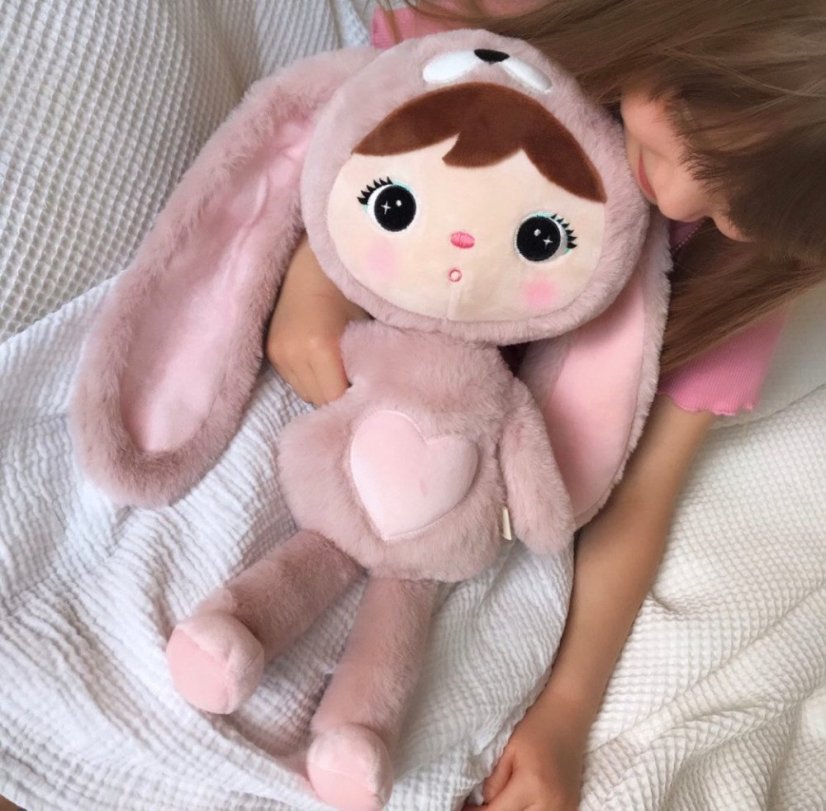 Bábika králik ružový s menom Zara 50 cm