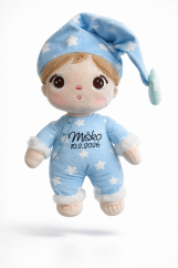 Dárek pro miminko se jménem – modrá panenka + overal
