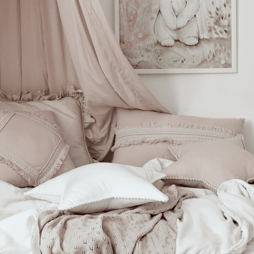 Boho polštář hvězda s bublinkami bílý 44 cm