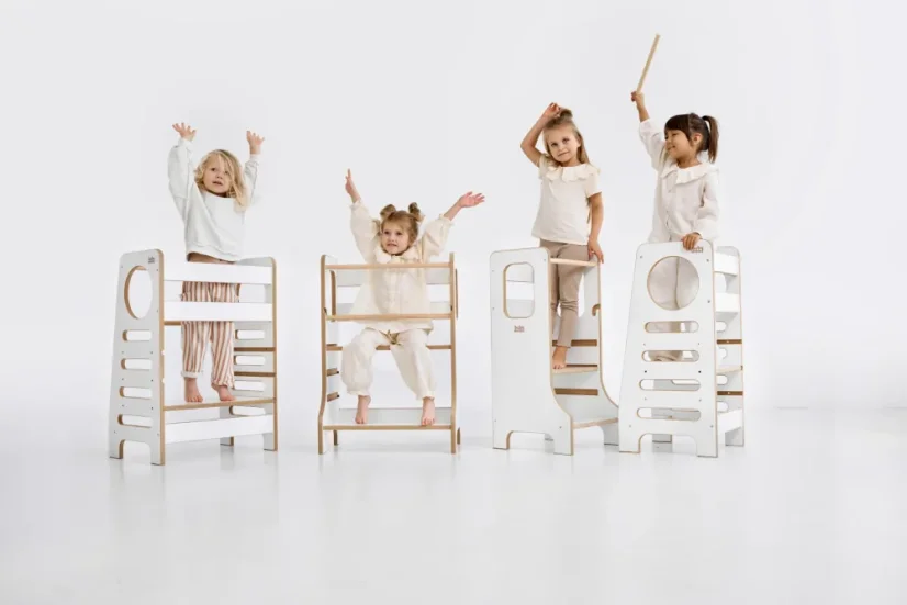Učiaca veža Montessori pre súrodencov modrá
