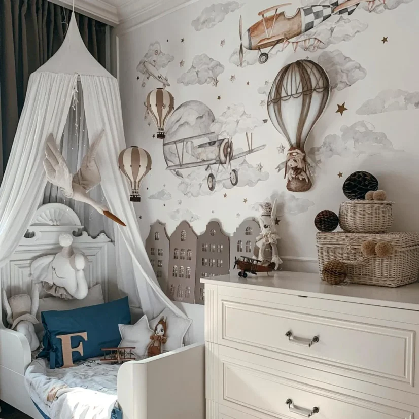 Nálepky na zeď do dětského pokoje – Letadla Magie je všude