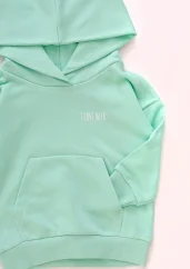 Detská mikina s kapucňou mätová