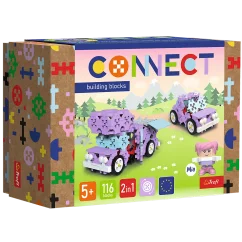 Stavebnice 2v1 Karavan / Roztomilé auto | Trefl Connect 116 dílků + figurka Mia