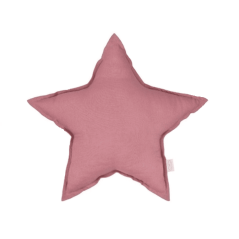 Mini lněný polštář hvězda sytě růžový 36 cm