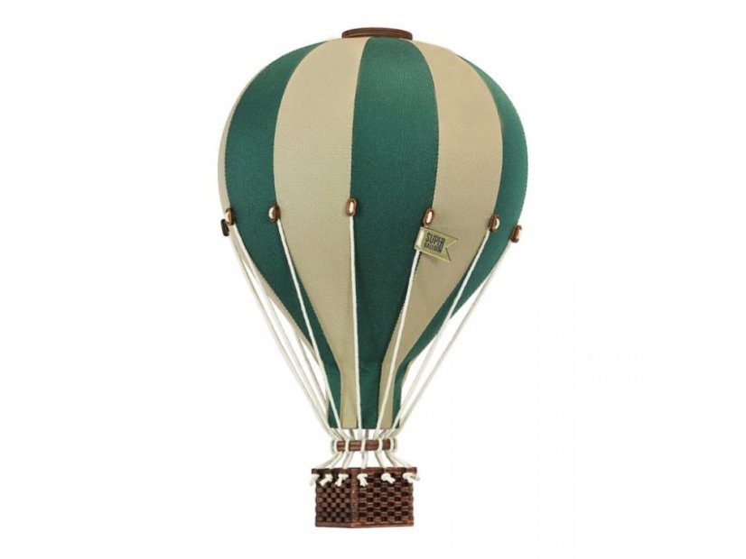Dekorační létající balón zelená/krémová – dekorace do dětského pokoje - Velikost balónu: S-28cm x 16cm
