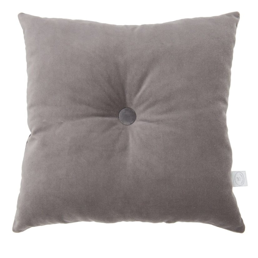 Čtvercový polštář s knoflíkem grafitový 40x40 cm