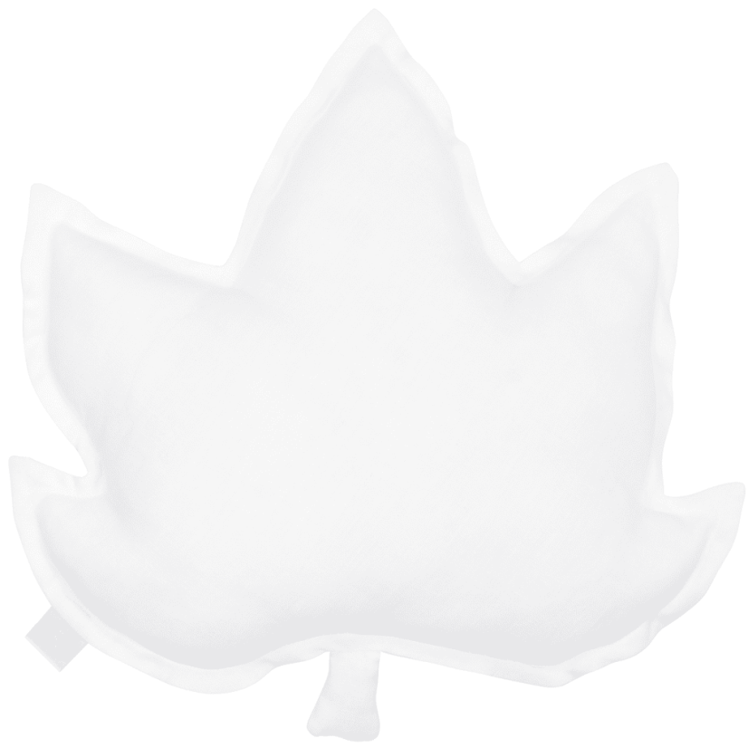 Ľanový vankúš javorový list biely 43x43 cm