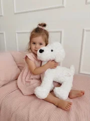 Plyšový pejsek se jménem 50 cm bílá – velký personalizovaný mojkáč